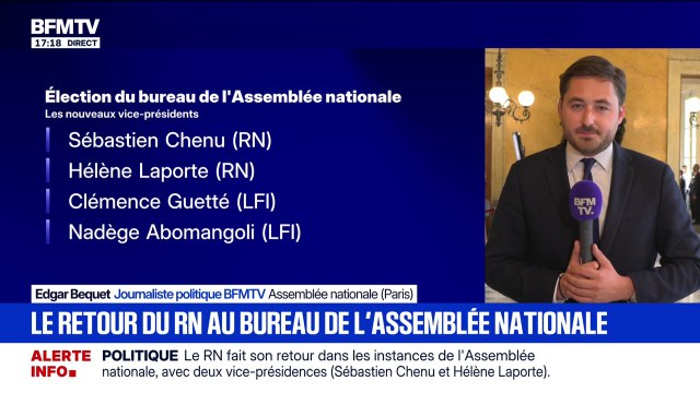 Les députés du Rassemblement national Sébastien Chenu et Hélène Laporte ont été élus vice-présidents de l'Assemblée nationale