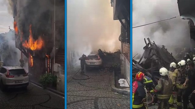 İstanbul’da 3 katlı ahşap binada çıkan yangın 4 binaya sıçradı, 1 bina çöktü; oyuncunun evi zarar gördü