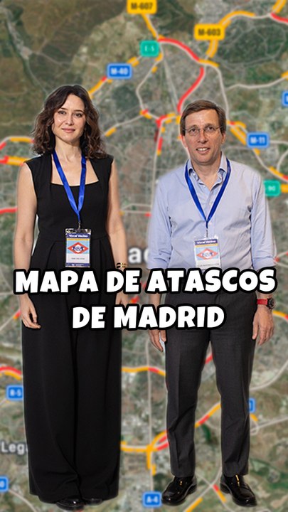 La imagen del mapa de atascos de Madrid que parece toda una película de terror: "Bienvenidos al infierno"