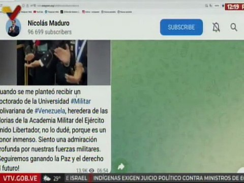 Presidente Nicolás Maduro recibe Doctorado Honoris Causa de la Universidad Militar Bolivariana