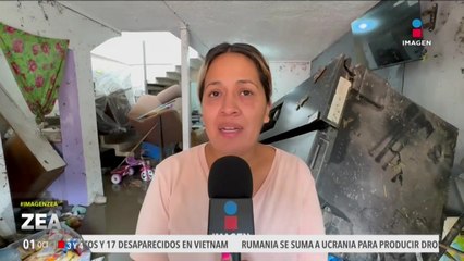 La casa de la Sra. Carolina colapsó por las fuertes lluvias que se registraron