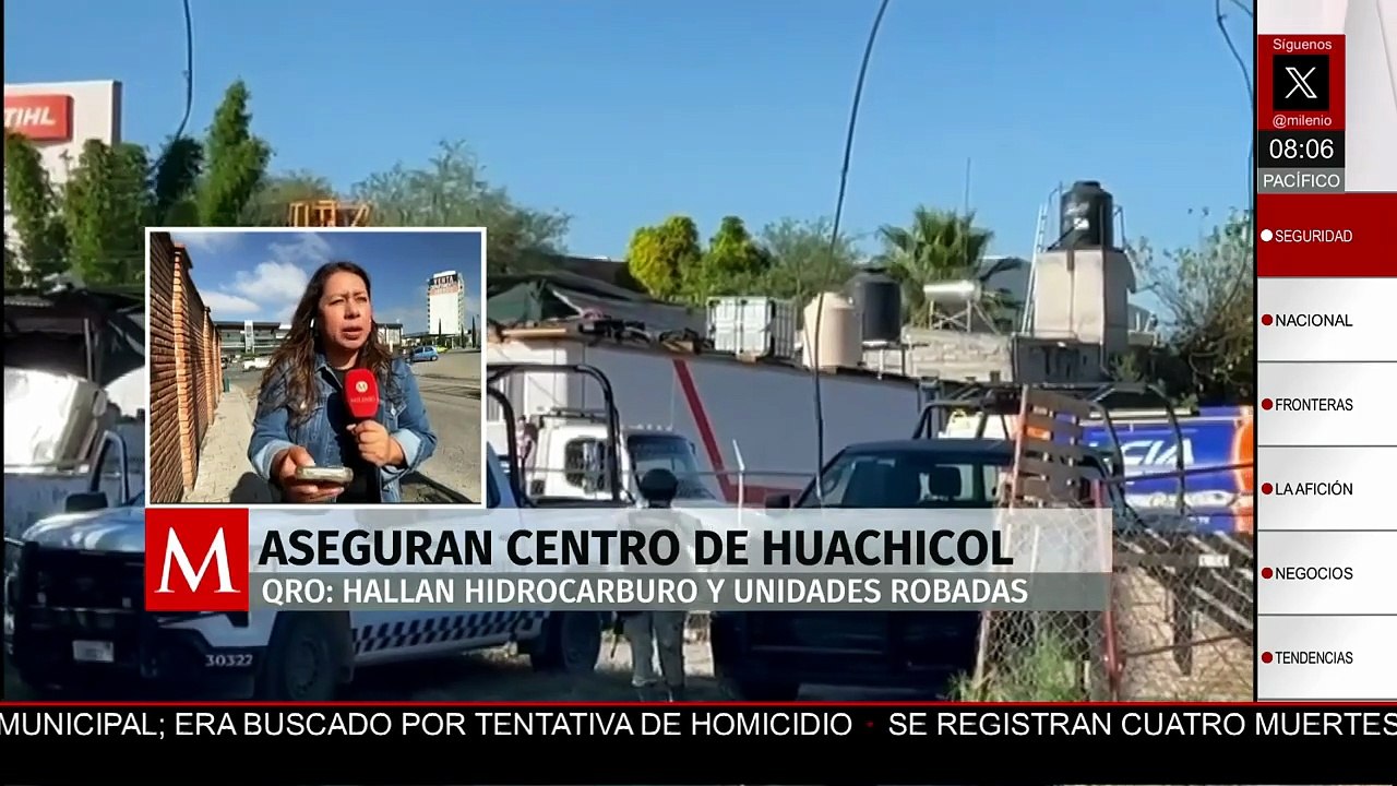 Aseguran centro de distribución de huachicol en la autopista México-Querétaro