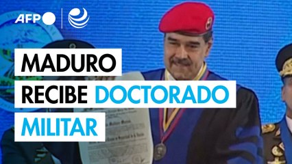 Maduro recibe doctorado militar en medio de tensión con buques de EU