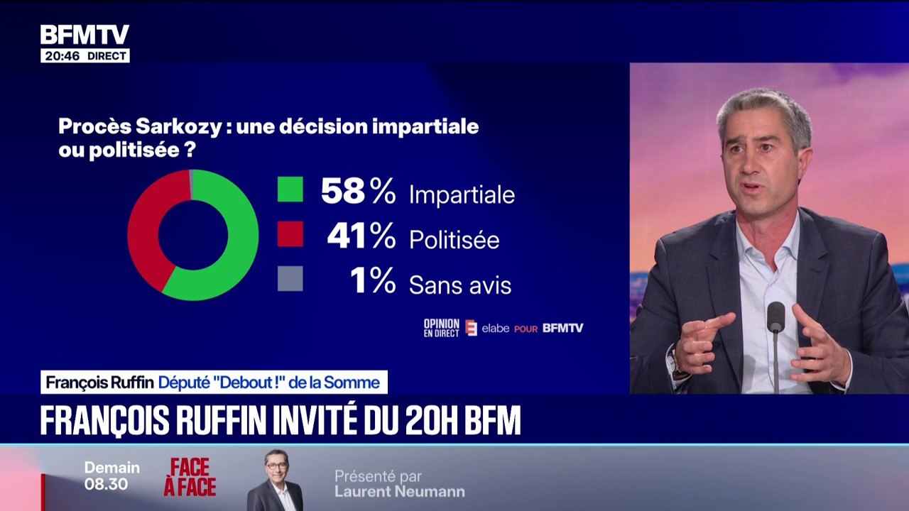 Condamnation de Nicolas Sarkozy: "C'est un crime contre la Nation, il a trahi la patrie", estime François Ruffin, député "Debout!" de la Somme