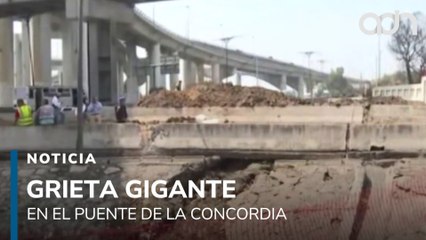 Cierran parte del Puente de la Concordia por enorme grieta, autoridades descartan socavón