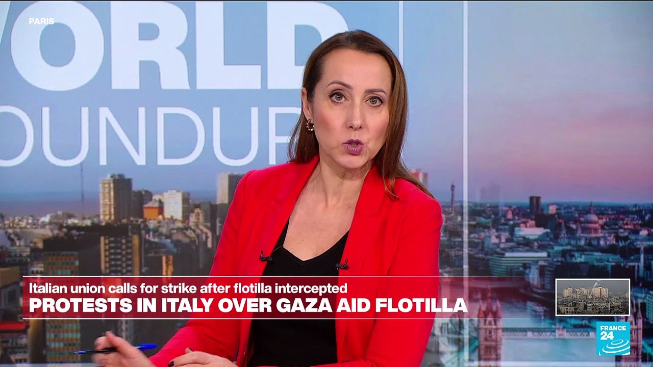 Protests across Italy, union calls for strike after Gaza flotilla intercepted