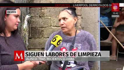Siguen las labores de limpieza en las calles de Zapopan, Jalisco, tras las fuertes lluvias