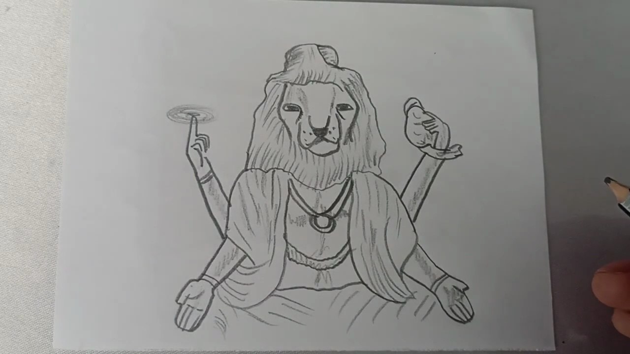 How to draw Narasimha