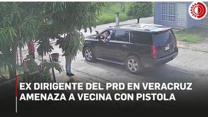 Ex dirigente del PRD en Veracruz amenaza a mujer con pistola tras pleito vecinal