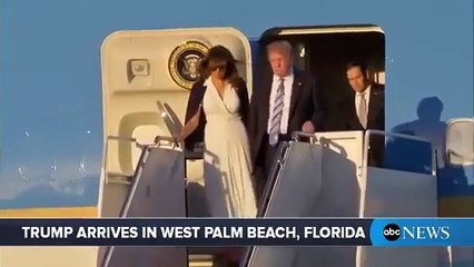 بالفيديو زوجة ترامب تتجنبه على متن الطائرة بعد فضحيته الجنسية