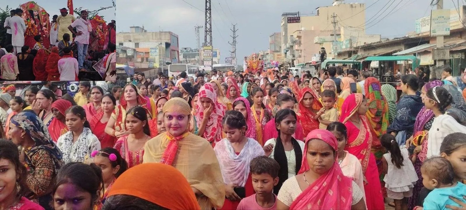 विदाई की वेला में छलकी बदरिया, अम्बे मां की भीगी चुनरिया... रिमझिम बारिश में निकली दुर्गा प्रतिमा विसर्जन यात्राएं