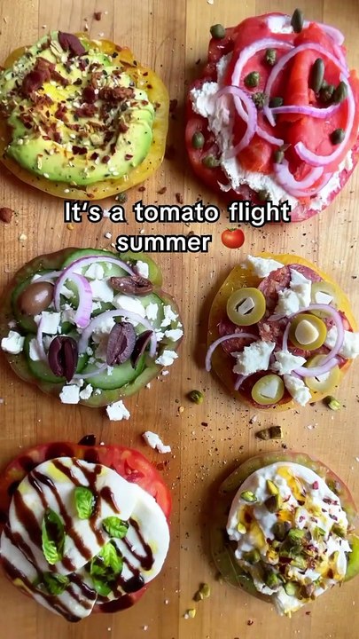 If your gathering has tomato flights, you're summering right ☀️🍅 #tomatoes
