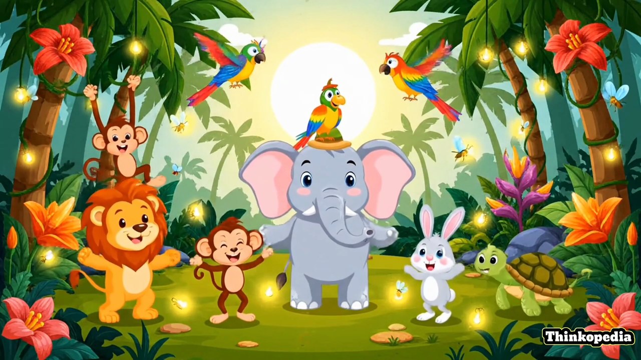"Animal Rhyme Poem for Kids | 8 Cartoon Animal Scenes | Fun Learning Nursery Rhymes"