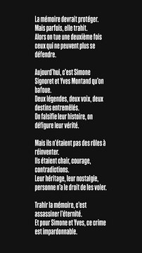 Message de Benjamin Castaldi sur Instagram à propos du film Moi qui t'aimais , sur le couple formé par Yves Montand et Simone Signoret, qui est la grand-mère du présentateur