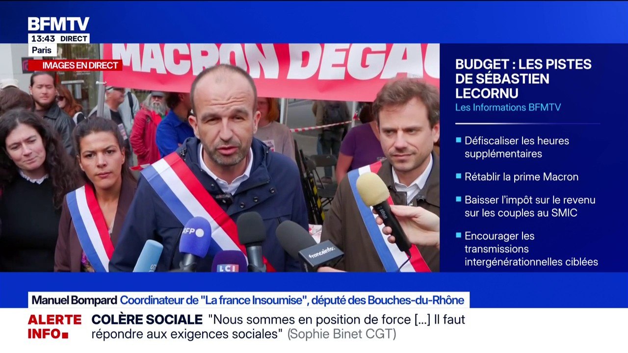 Pistes envisagées par Sébastien Lecornu: "Ces mesures s'inscrivent dans la continuité de la politique d'Emmanuel Macron", assure Manuel Bompard (LFI)