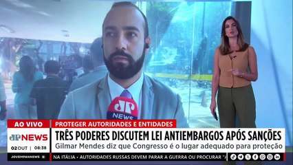 Gilmar Mendes diz que Poderes debatem lei antiembargo; Vilela e Trindade analisam