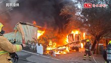 苗栗苑裡木工倉庫陷火海  3輛車付之一炬