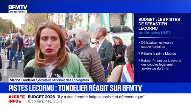 Pistes de Sébastien Lecornu pour le budget: Je ne comprends rien à ce qu'il raconte , déplore Marine Tondelier
