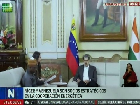 Pdte. Nicolás Maduro recibió al canciller de la República de Níger en el Palacio de Miraflores