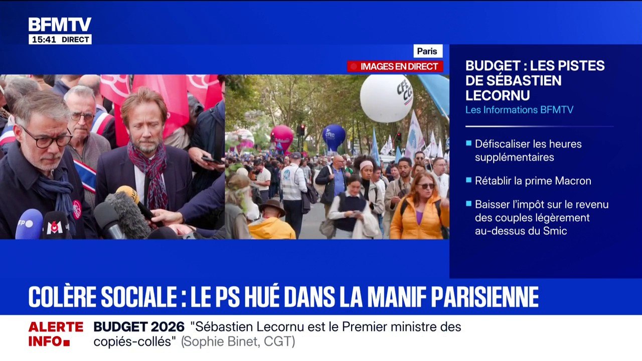 Mobilisation du 2 octobre: Olivier Faure et Boris Vallaud hués par des manifestants