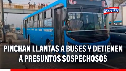 Paro de transportistas: Pinchan llantas a buses y detienen a presuntos sospechosos