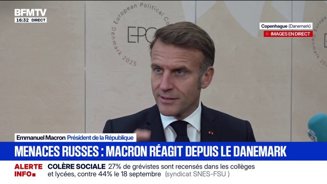 Sommet à Copenhague: Nous voulons accroître la pression sur la Russie pour la convaincre de revenir à la table des négociations , affirme Emmanuel Macron