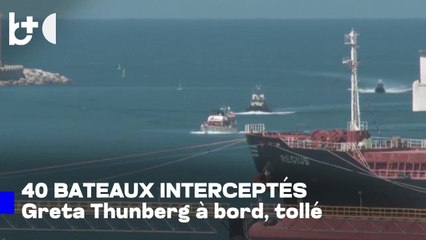 Navires de la flottille d’aide à Gaza interceptés vus arrivant à un port israélien