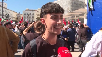 Estudiantes se manifiestan en apoyo a Palestina y piden "actos" al Gobierno
