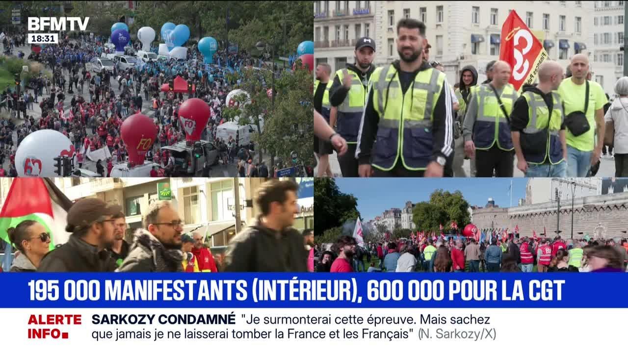 Marschall Truchot : 195 000 manifestants (Intérieur), 600 000 pour la CGT - 02/10