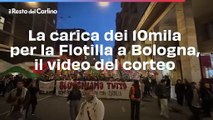 La carica dei 10mila per la Flotilla a Bologna, il video del corteo