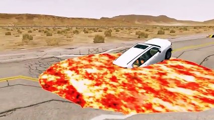 Flatbed Truck Mcqueen  _ Transportation with Truck - Pothole vs Car _439 - BeamNG.Drive