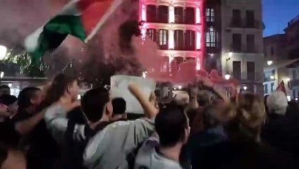 Cientos de personas se reúnen en Zocodover para protestar por la detención de la Flotilla