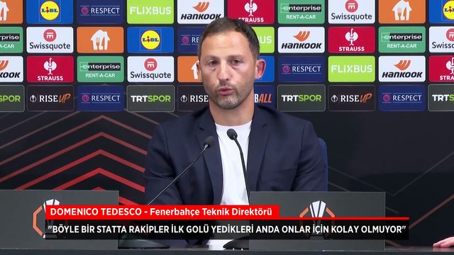 Fenerbahçe Teknik Direktörü Domenico Tedesco: Erken gol bize çok yardımcı oldu.