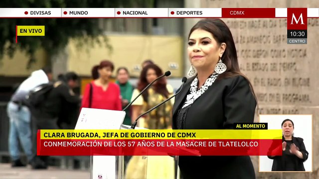 Clara Brugada encabeza conmemoración de los 57 años de la masacre de Tlatelolco