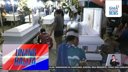 11 nasawi sa Bogo City dahil sa lindol, pinaglalamayan sa isang bakanteng lote sa Brgy. Binabag | Unang Balita