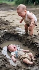 Crying Baby Gets the Cutest Help 😭  Funny Ai Animated Shorts