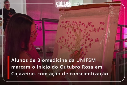Alunos de Biomedicina da UNIFSM marcam o início do Outubro Rosa em Cajazeiras com ação de conscientização