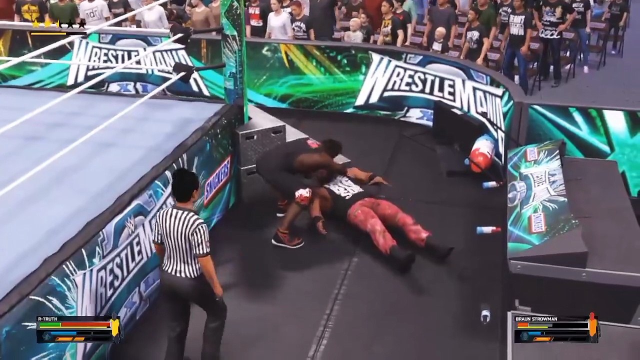 wwe 2k25 gaming Braun Strowman vs R truths wrestling highlights