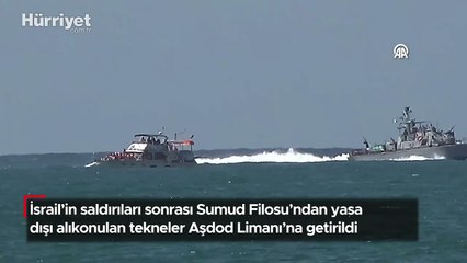 İsrail’in saldırıları sonrası Sumud Filosu’ndan yasa dışı alıkonulan tekneler Aşdod Limanı’na getirildi