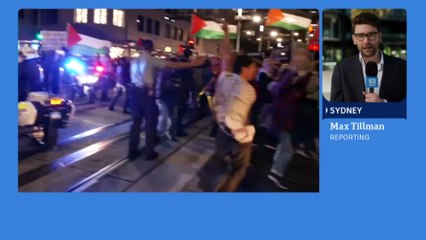 Pro-Palestinian protesters restrained after snap rally in Sydney