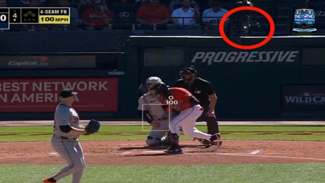 Astonishing Moment Foul Ball Shatters TV Camera Behind Home Plate during Baseball Playoff Showdown