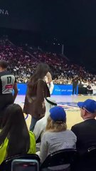 لحظة سقوط نادين نجيم في مباراة NBA في أبو ظبي