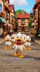 cute Golden ducklings with tiny magical auras dance