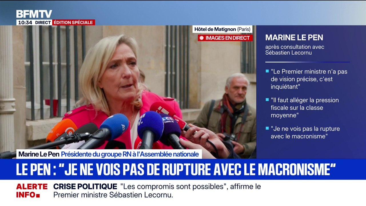 Budget: "Les éléments avancés m'apparaissent vagues quand ils ne sont pas mal calibrés", explique Marine Le Pen
