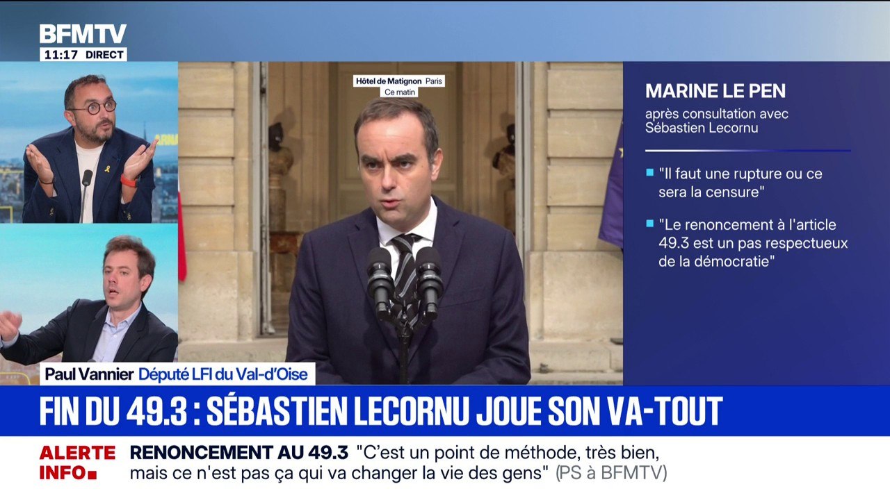Budget: "L'ensemble des mesures annoncées par monsieur Lecornu s'inscrivent parfaitement dans la continuité du macronisme", affirme Paul Vannier (LFI)