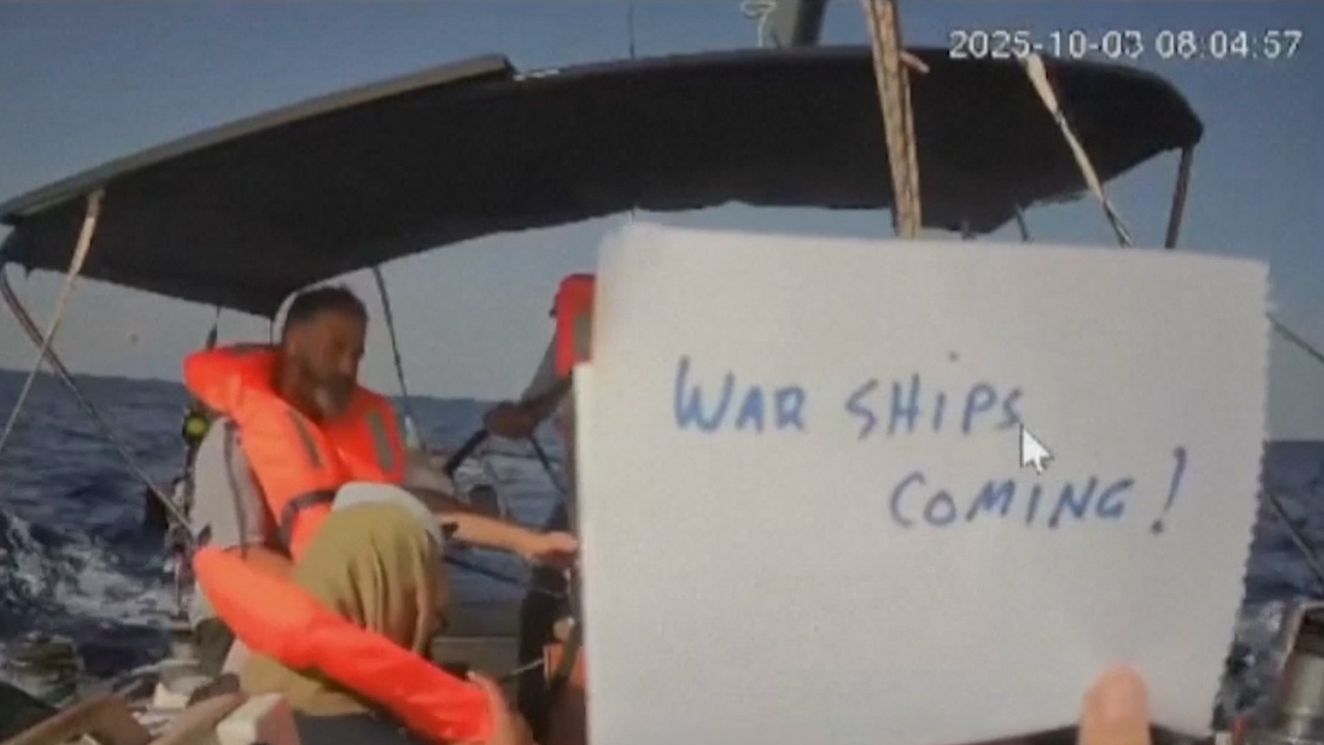 Así ha retransmitido su detención el último barco de la flotilla que quedaba libre