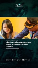 Cincin Kawin Nyangkut, Ibu Hamil di Lamsel Dibantu Damkar