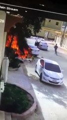 بالفيديو شاب يتدخل لينقذ سكان الخرج من كارثة بسبب سيارة مشتعلة