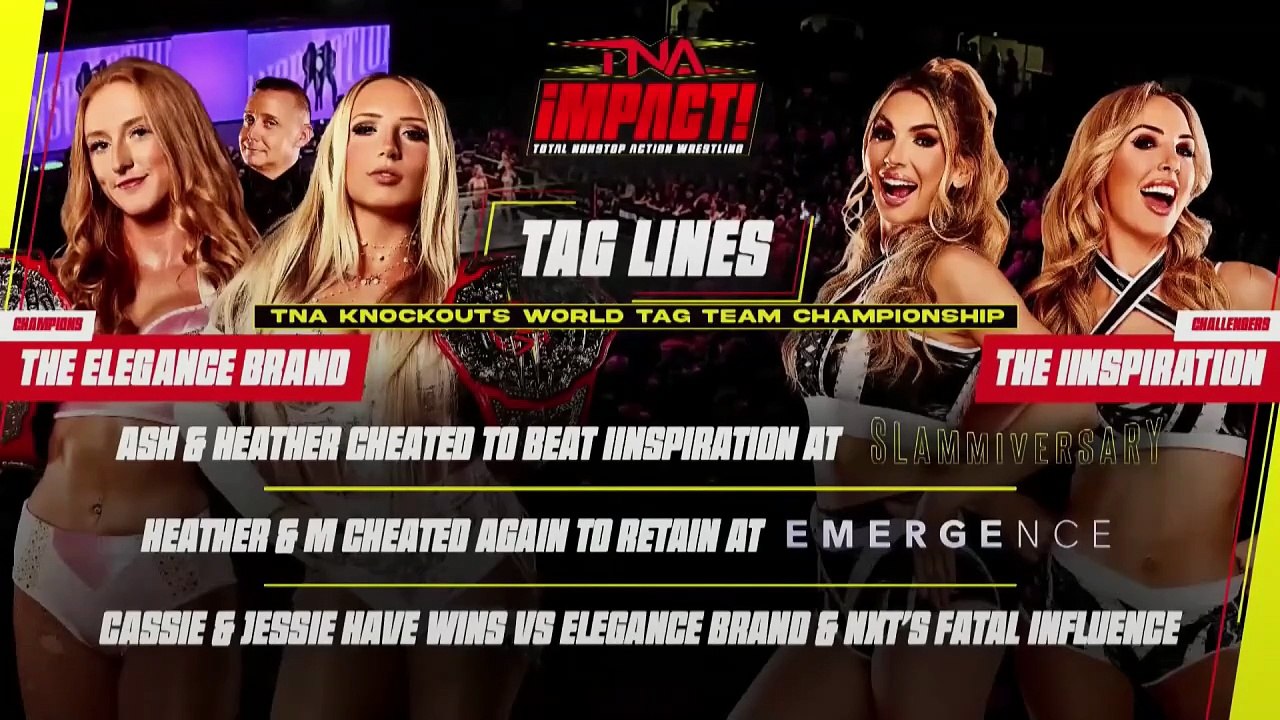 The Elegance Brand (Heather By Elegance & M By Elegance) vs. The IInspiration (Cassie Lee & Jessie McKay) - TNA Knockouts World Tag Team Championship - TNA Impact October 2, 2025