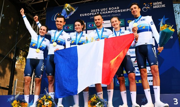 Cyclisme - Championnats d'Europe UEC Drôme-Ardèche 2025 - Le résumé du relais mixte Elites... la France en Or et championne d'Europe !
